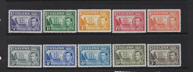 ST HELENA SCOTT #118-121/122A-124 1938-40 GEORGE VI PARTIAL SET -MINT LH