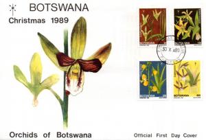 Botswana - 1989 Christmas Orchids FDC SG 682-685