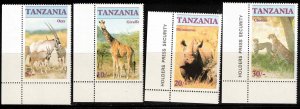 TANZANIA Scott # 319-22 MNH - Endangered Wildlife