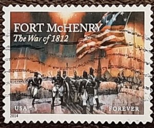 US Scott # 4921; used (49c) Fort McHenry from 2014; VF/XF; off paper