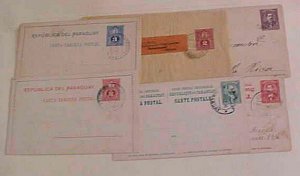 PARAGUAY  1 ENTIRE, 2 LETTER CARDS, 1 WRAPPER, 2 POSTAL CARDS 1896-1911