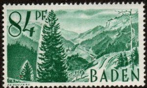 Germany - Baden 5N12 - Mint-H - 84pf Black Forest Scene (1947)