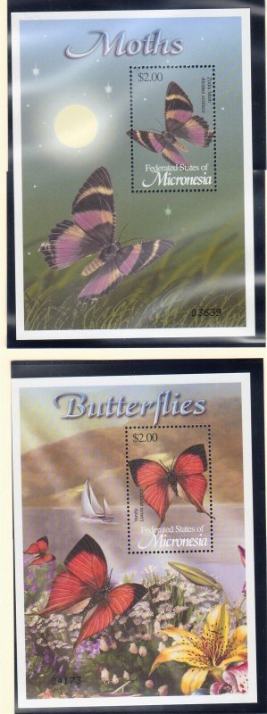 MICRONESIA Sc 515-24 NH 5M/S+5S/S OF 2002 - INSECTS-FLOWERS+MUSHROOMS - (JO23)