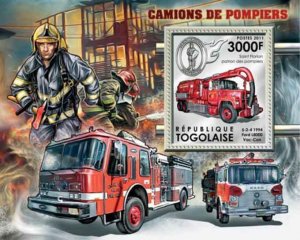 Togo - 2011 Fire Engines -  Stamp Souvenir Sheet - 20H-363