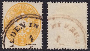 Austria - 1863 - Scott #17 - used - Coat of Arms - WIEDEN IN WIEN pmk