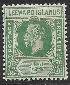 LEEWARD ISLANDS SG59 1922 ½d GREEN MTD MINT