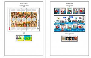 COLOR PRINTED NETHERLANDS 2011-2020 STAMP ALBUM PAGES (159 illustrated pages)