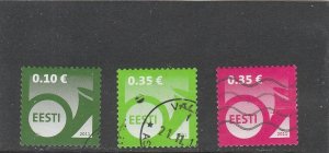 Estonia  Scott#  682-684  Used  (2011 Posthorns)