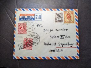 1962 Australia Austria Dual Postage Airmail Cover Victoria to Vienna XV