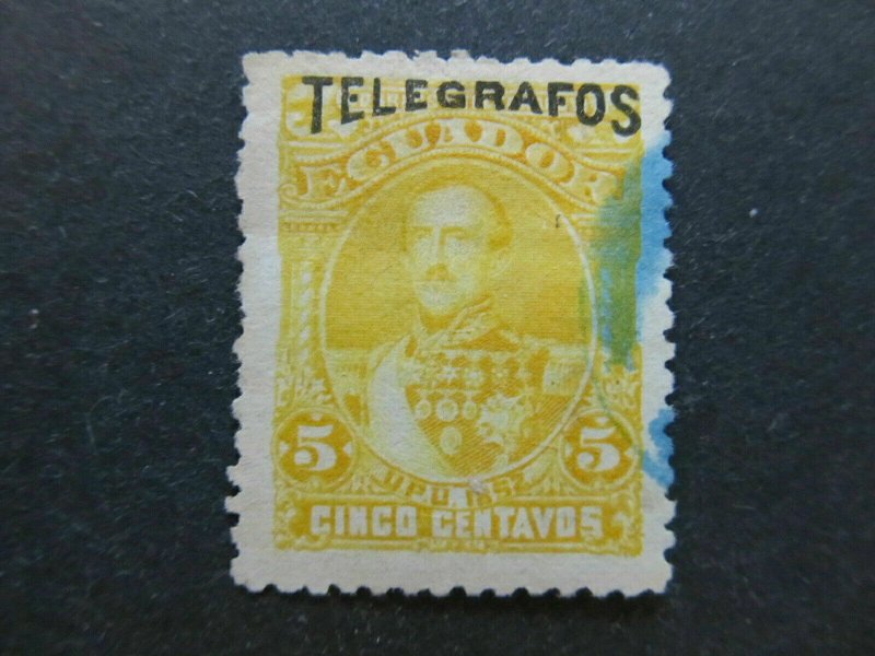 A4P46F68 Ecuador Telegraph Stamp 5c Used-