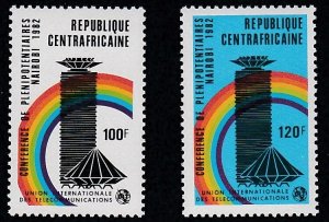 Central Africa # 570-571, ITU Conference, Mint NH, 1/2 Cat.