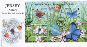 Jersey 2006,  Butterflies & Moth,  Miniature Sheet  on FDC