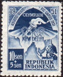 Indonesia B59 - Mint-H - 10s + 5s Olympics (1951) (cv $0.30)