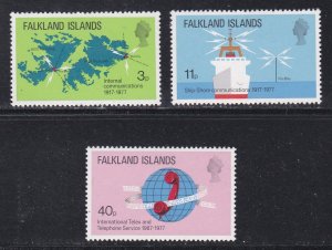 Falkland Islands # 257-259, International Communications, Mint Hinged, 1/3