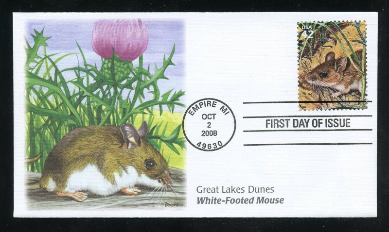 US 4352h Great Lakes Dunes White-Footed Mouse UA Fleetwood cachet FDC