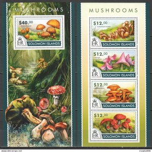 2015 Solomon Islands Mushrooms Nature Plants #3097-3101 1+1 ** Ls423