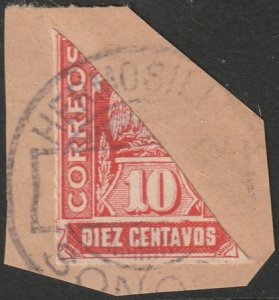 Mexico 1914 Sc 358 bisect used on piece Hermosillo (Sonora) cancel