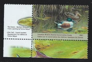 Canada 2003 wildlife habitat conservation  stamp  mnh  S.C. #  fwh19