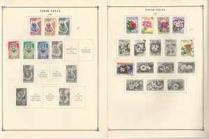 Burkina Faso Stamp Collection 1959-1963 on 6 Scott International Pages