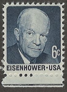 US Scott# 1393 1970 6c bl (Type II)  Eisenhower ; TAGGED, Shiny Gum Mint Neve...