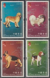 Hong Kong 2006 Lunar New Year of the Dog Stamps Set of 4 MNH