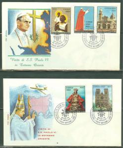 VATICAN CITY 1970 POPE PAUL VI ASIAN VISIT  SET OF TWO  ROMA  FIRST DAY COVERS