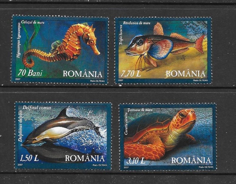 ROMANIA #4916-19  MARINE LIFE  MNH