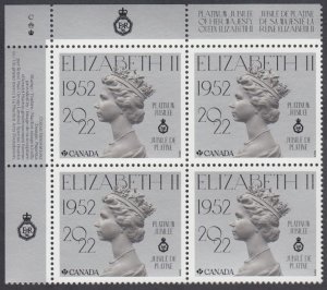 Canada - #3317 Queen Elizabeth II Platinum Jubilee Plate Block - MNH