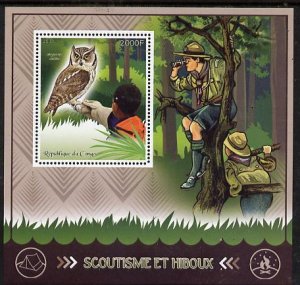 CONGO B - 2015 - Scouts & Owls - Perf De Luxe Sheet #2 - MNH - Private Issue