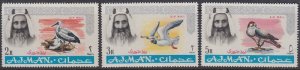 AJMAN Sc#  C7-9 MNH HIGH VALUES, AJMAN LEADER and BIRDS