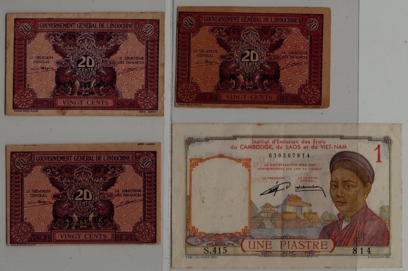 Indochina P-90/92/ 4 banknotes/ vf to unc