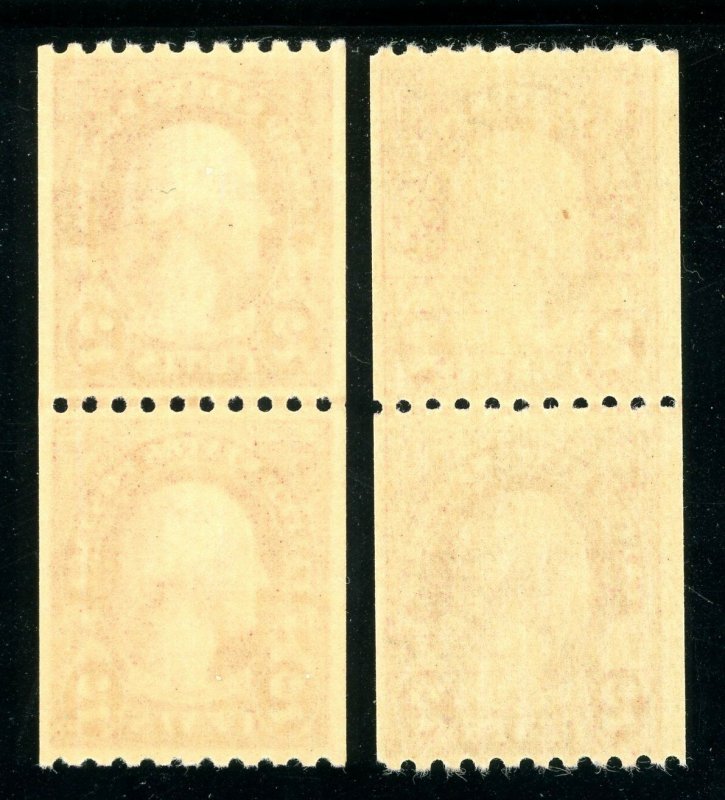 USAstamps Unused VF US 1923 Washington Line Pairs Coils Scott 606, 606a OG MNH