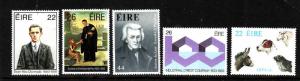 Ireland-Sc#568-72-unused NH set-Prevent Animal Cruelty-Pres. Andrew Jackson-St.