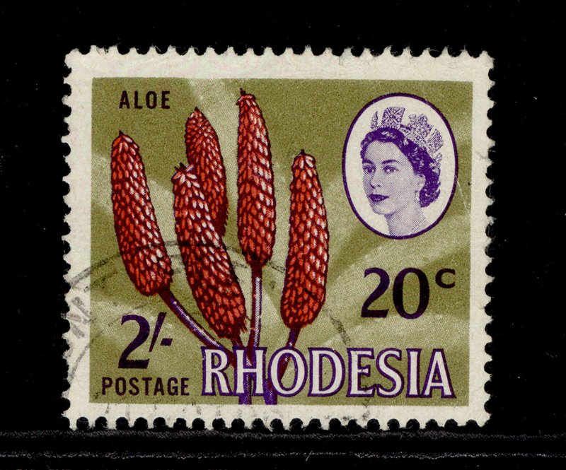 RHODESIA QEII SG411, 2s 20c dull red, violet and sage-green, FINE USED. 