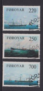 Faroe Islands #90-92  cancelled 1983   old cargo liners
