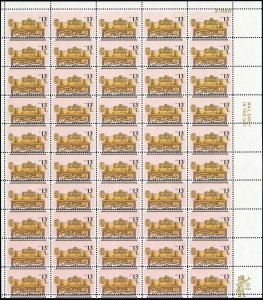 1705, MNH 13¢ Large Color Shift Freak Error Sheet of 50 Stamps * Stuart Katz