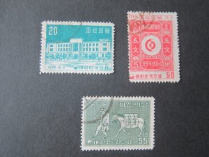 Korea 1956 Sc 232-4 set FU