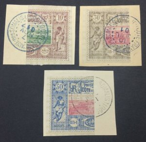 MOMEN: FRENCH SOMALI SOMALIS COAST SC #11a,14a,16a 1894-1900 USED LOT #60846