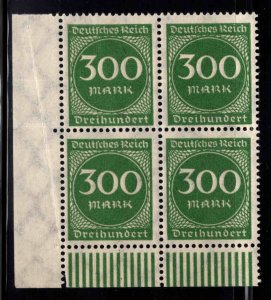 Germany Scott 231  MNH**  Lower Left margin Block