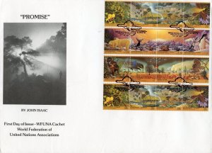 UNITED NATIONS WFUNA CACHET 1993 PROMISE FIRST DAY COVER II BY JOHN ISAAC