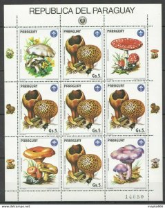 1984 Paraguay Flora Nature Mushrooms Michel 45 Euro 1Kb ** Ec129