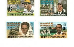 Turks and Caicos 1980 - Human Rights Leaders - Set of 4 Stamps Scott#457-61 MNH