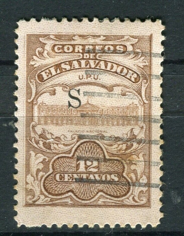 SALVADOR; 1915-16 Unissued Remainders ' S ' Optd fine Mint hinged 12c. value