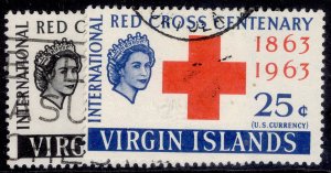 BRITISH VIRGIN ISLANDS QEII SG175-176, 1963 red cross centenary set, FINE USED.