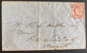 1856 Victoria Australia cover four pence Imperforate Stamp