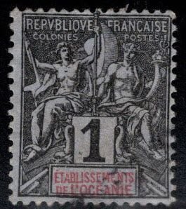 French Polynesia Scott 1 Navigation  and Commerce stamp Used