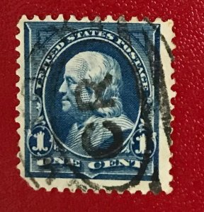 1895 US Sc 264 used 1 cent Franklin CV$.60 Lot 1649