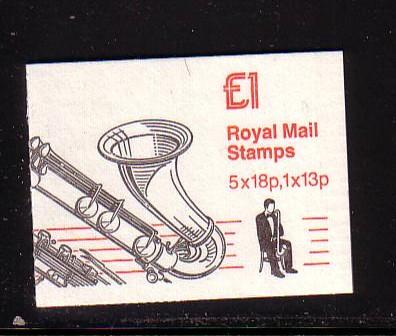 Great Britain Sc BK406 Bass Clarinet cover stamp bklt