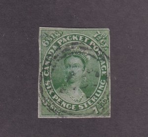 Canada Scott # 9 Rare ! F-VF used neat cancel nice color scv $ 3500 ! see pic !