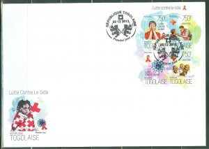 TOGO 2013 CHESS PIECES THE ROTARY INTERNATIONAL SYMBOL SHEET FDC